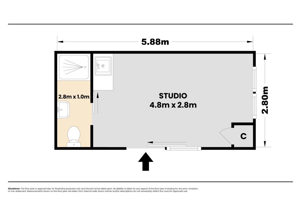 UH158 Studio Floorplan